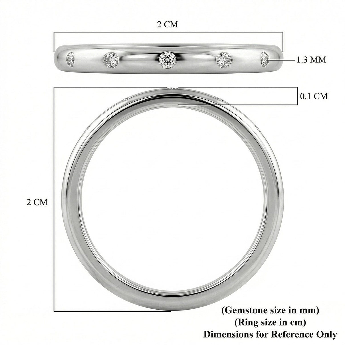 Diamond Stackable Band Ring in Platinum Overlay Sterling Silver 3146105 7