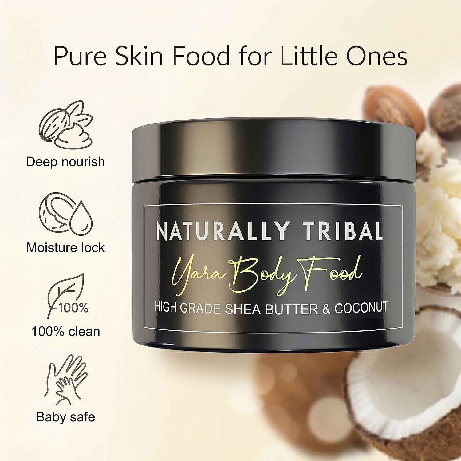 Naturally Tribal Yara Kids Body Food 100gm Purely Shea and Coconut 3174758 2