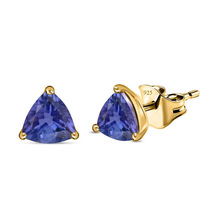 1.15  Ct. African Amethyst Solitaire Stud Earrings in Platinum Plated Sterling Silver 3815890 1