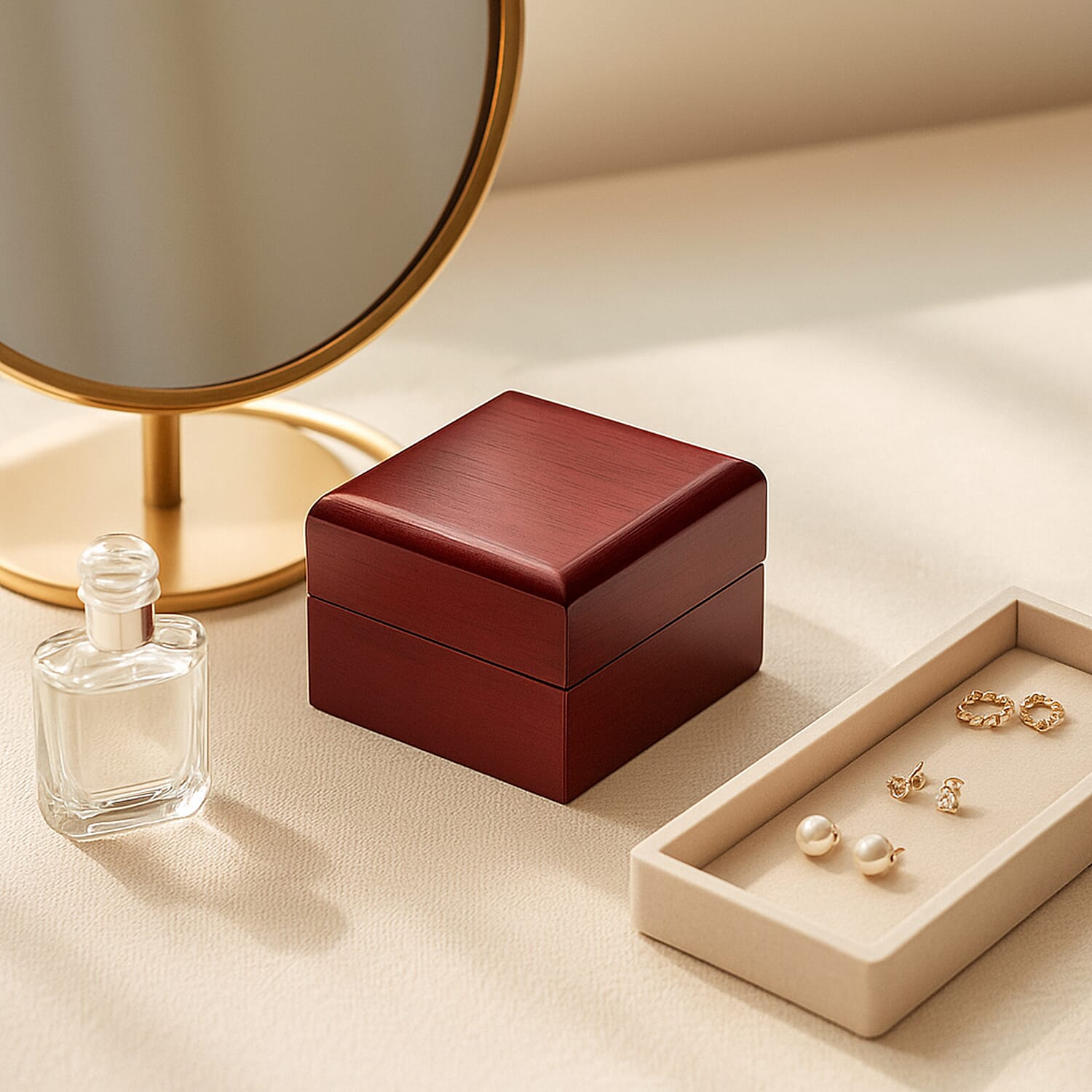 Jewellery Gifting - Wooden Earring Box with Velvet - (Size - 6x6x4 cm) V32521740 3