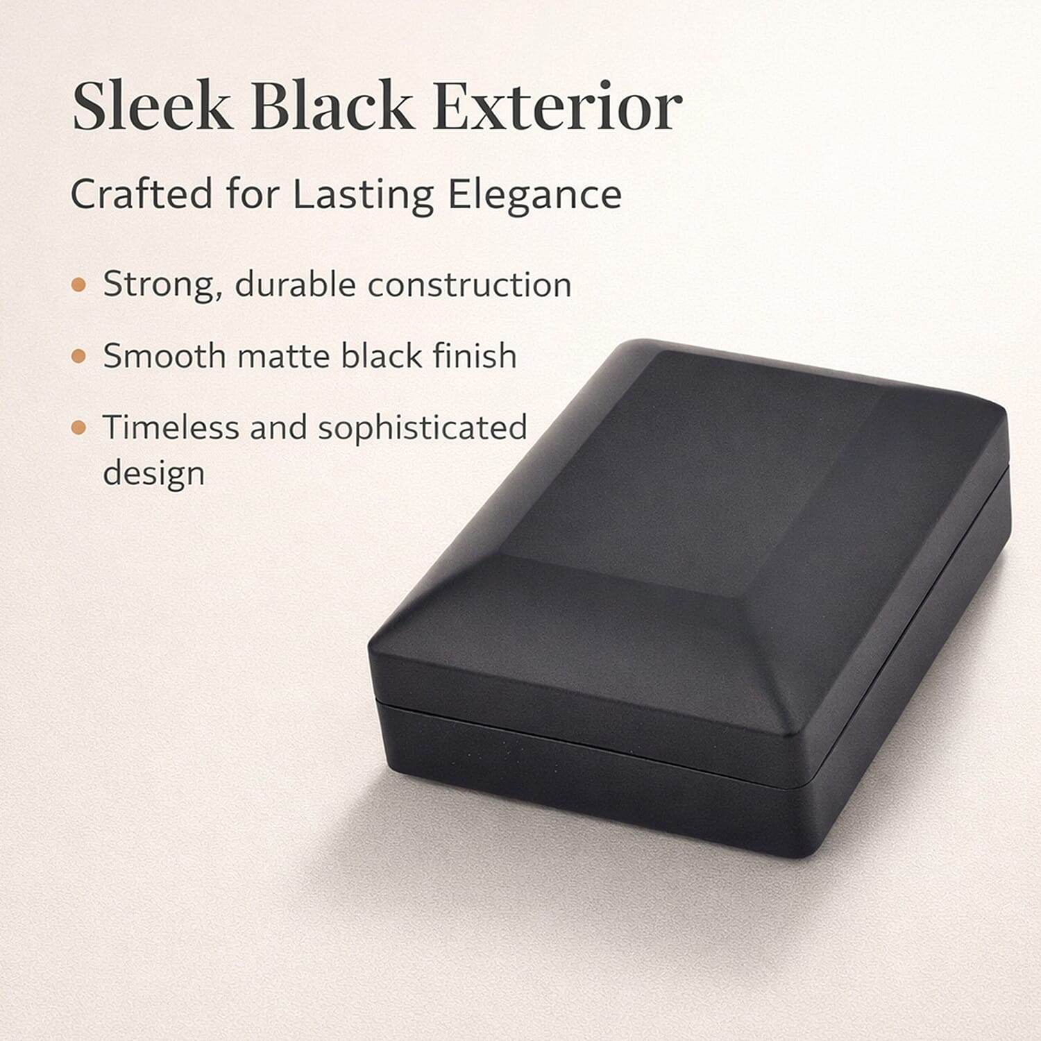Exclusively Designed Luxurious Necklace Box with LED Light in Solid Black Colour Size 9x7x3.5 Cm 3439299 3
