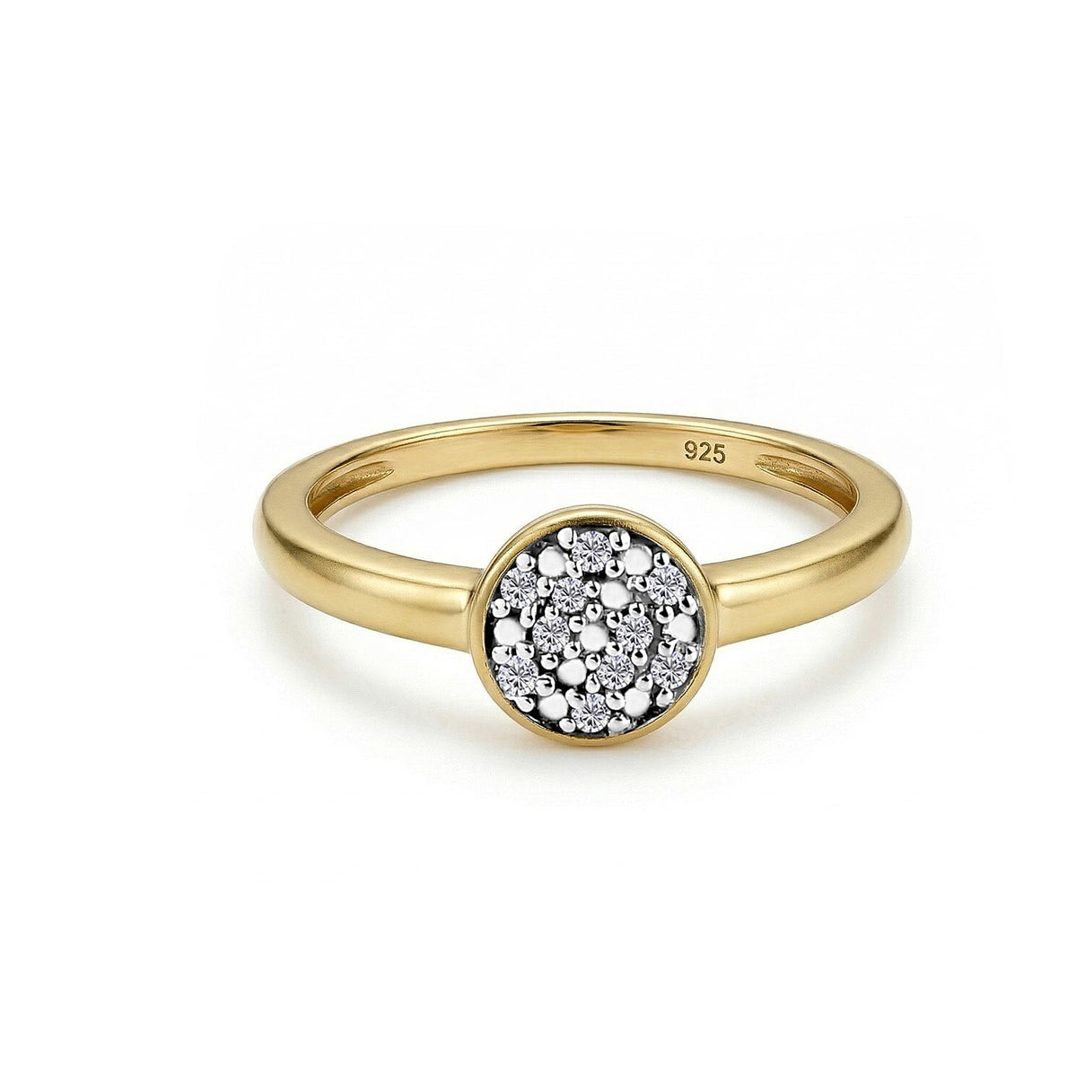 Diamond Cluster Ring in 18K Vermeil Yellow Gold Over Sterling Silver V32518519 0