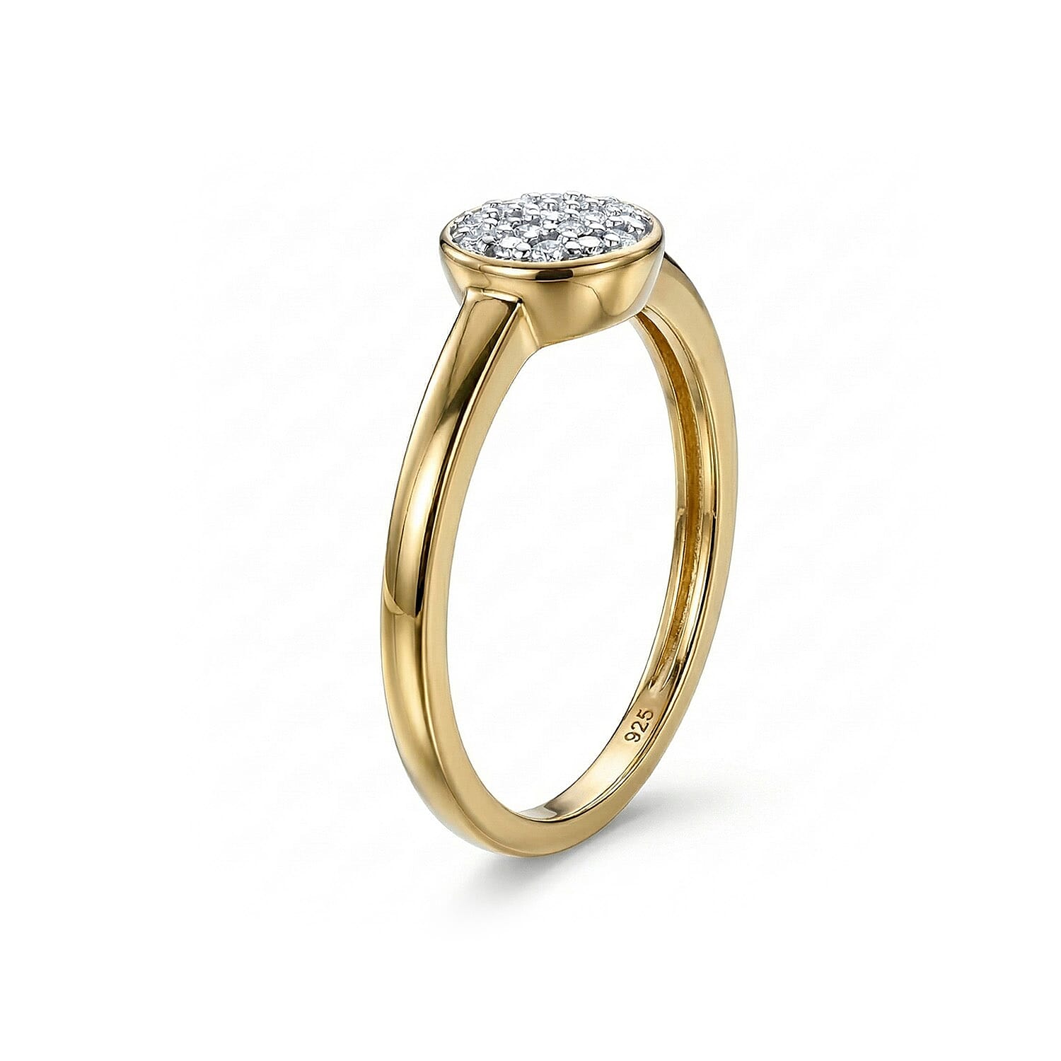 Diamond Cluster Ring in 18K Vermeil Yellow Gold Over Sterling Silver V32518519 6