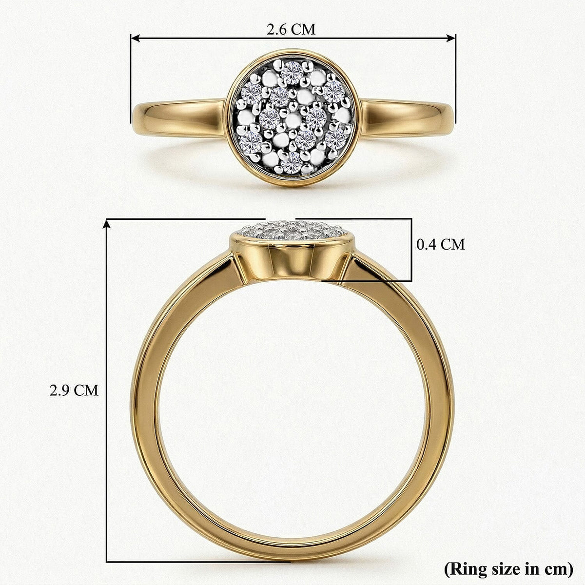 Diamond Cluster Ring in 18K Vermeil Yellow Gold Over Sterling Silver V32518519 8