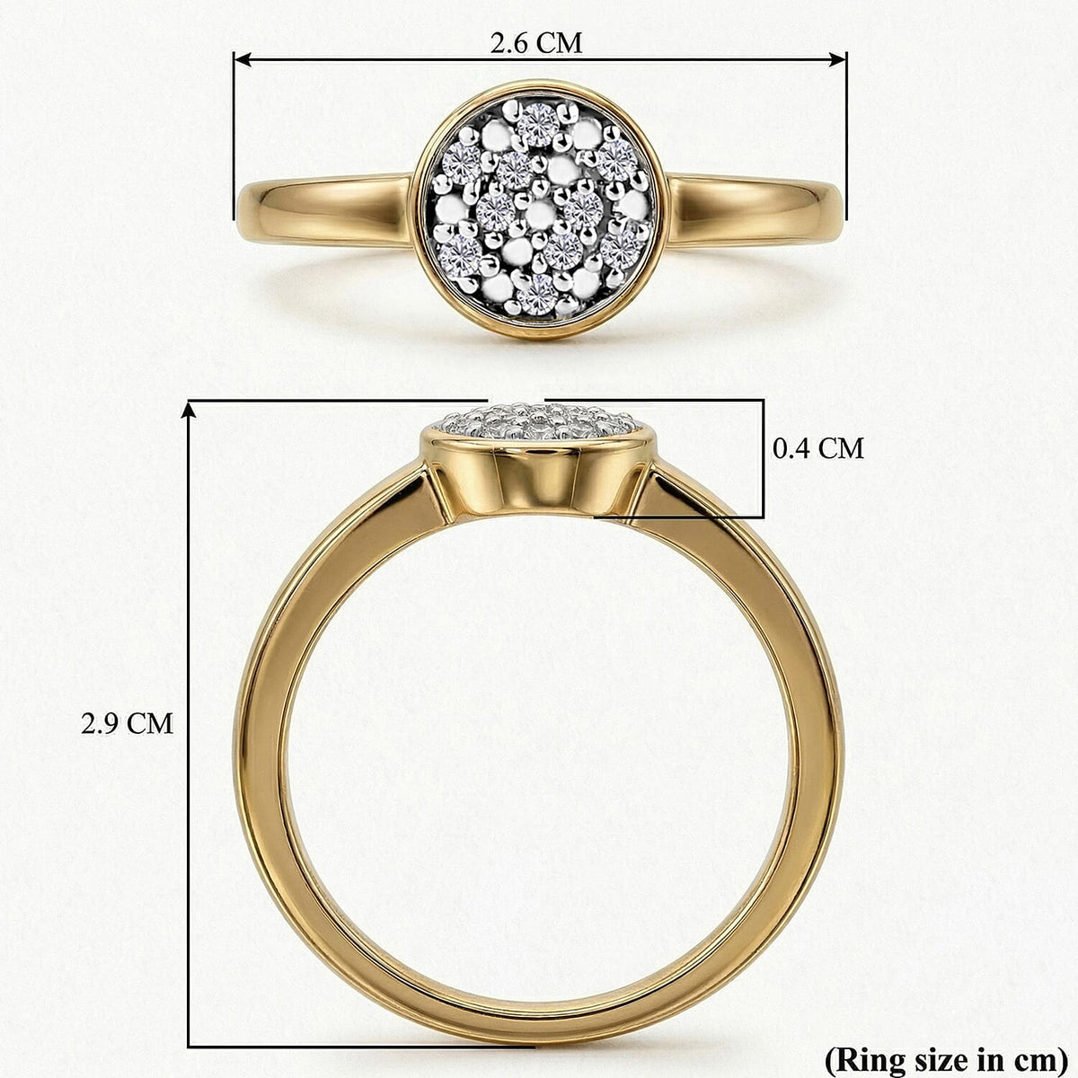 Diamond Cluster Ring in 18K Vermeil Yellow Gold Over Sterling Silver V32518642 9