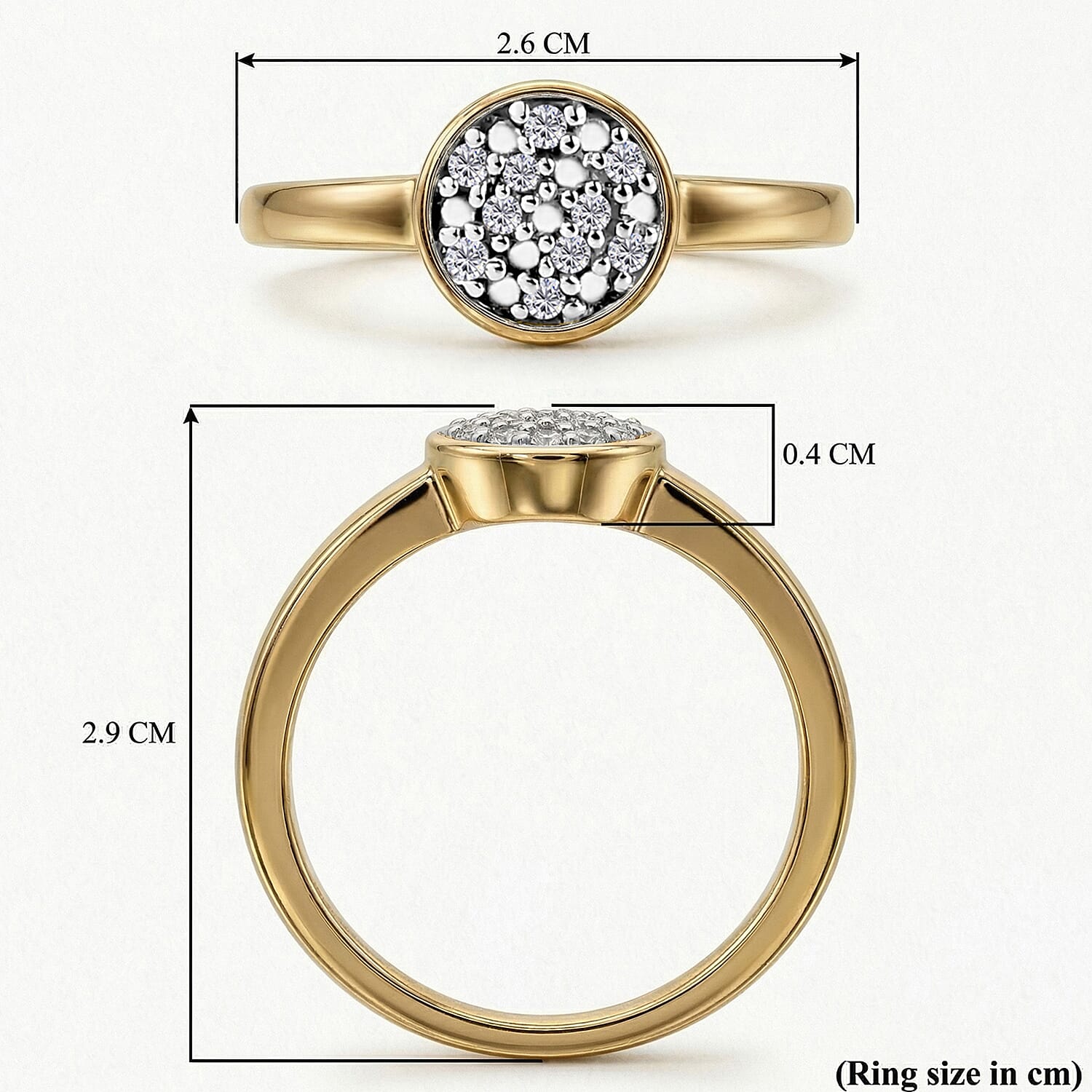 Diamond Cluster Ring in 18K Vermeil Yellow Gold Over Sterling Silver V32518642 9