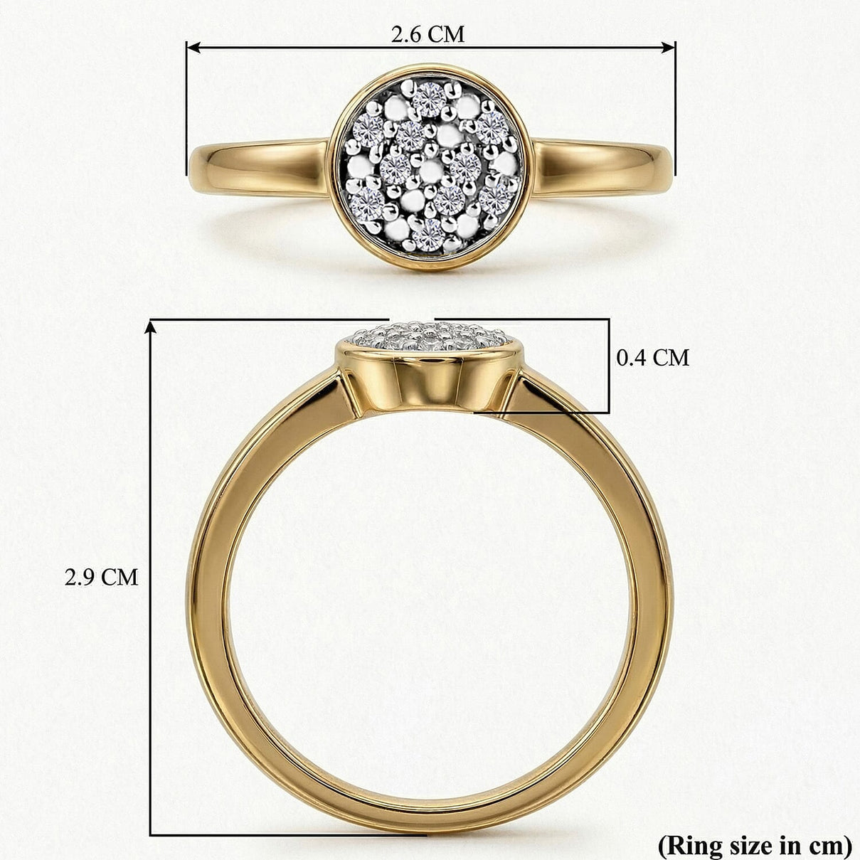 Diamond Cluster Ring in 18K Vermeil Yellow Gold Over Sterling Silver 3577017 9