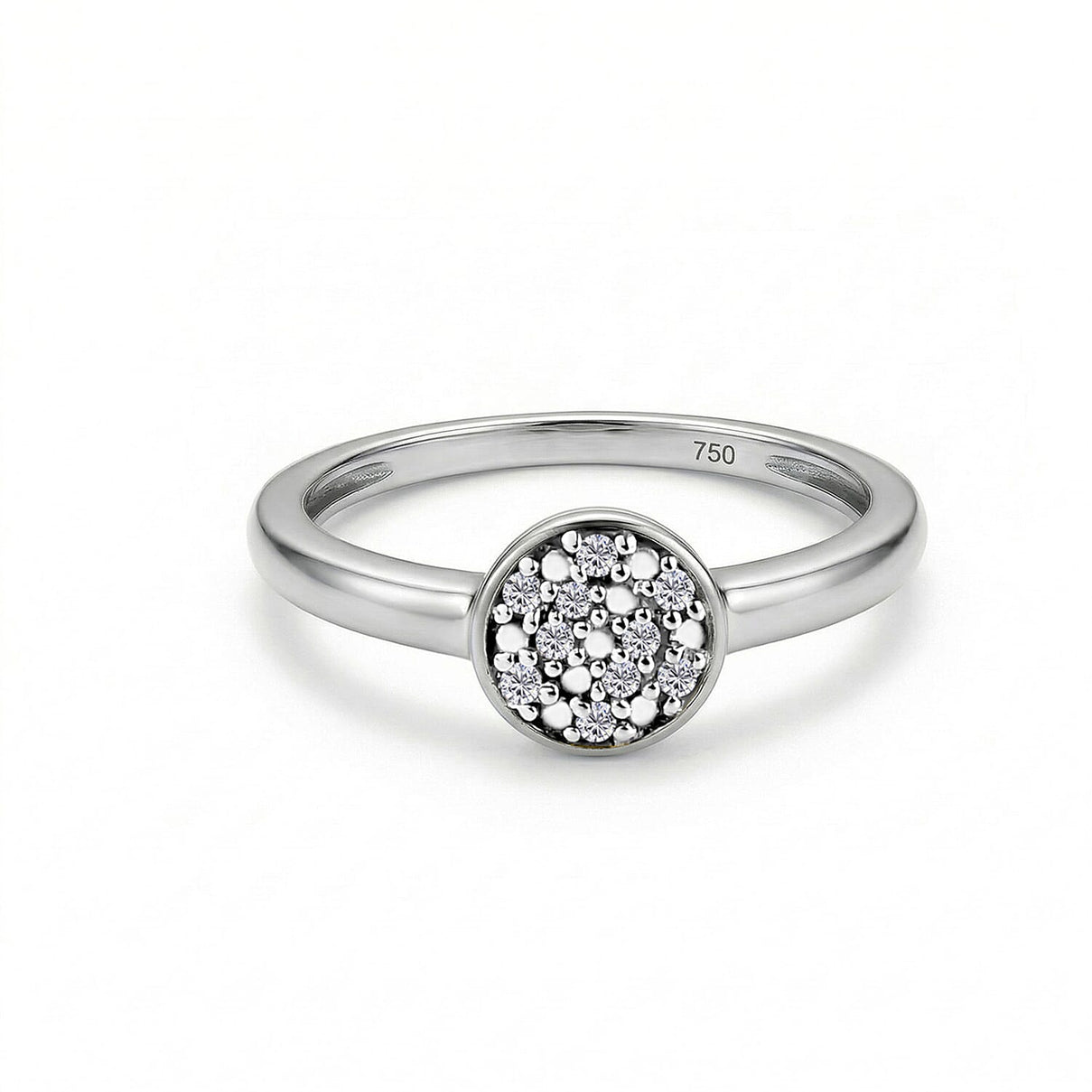 Diamond Ring in Platinum Overlay Sterling Silver V32489881 0