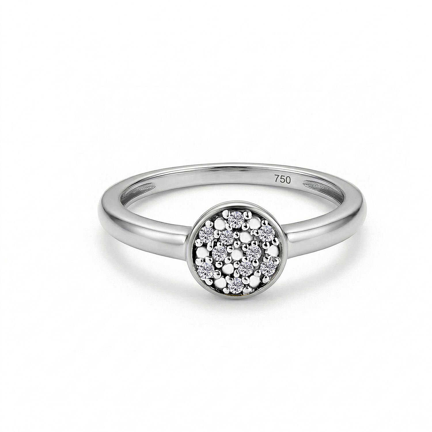 Diamond Ring in Platinum Overlay Sterling Silver V32489881 0