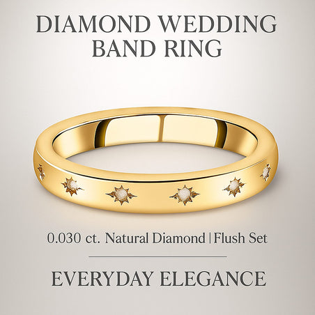 Diamond Flush Set Band Ring in Sterling Silver with 18K Vermeil Yellow Gold 3674100 2