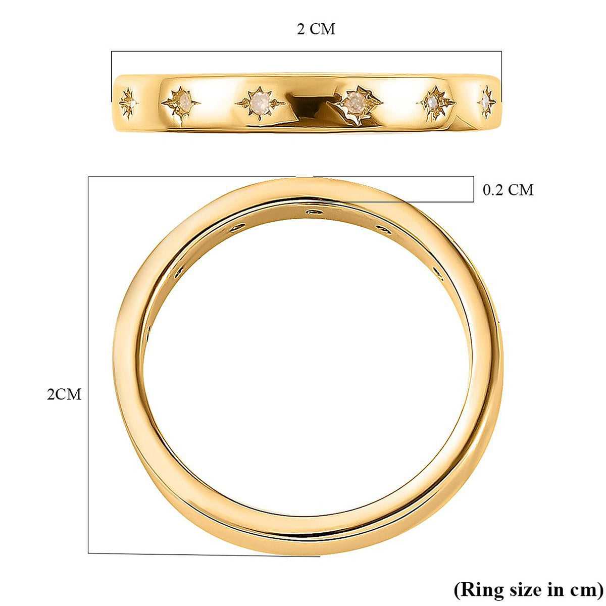 Diamond Flush Set Band Ring in Sterling Silver with 18K Vermeil Yellow Gold 3674100 5