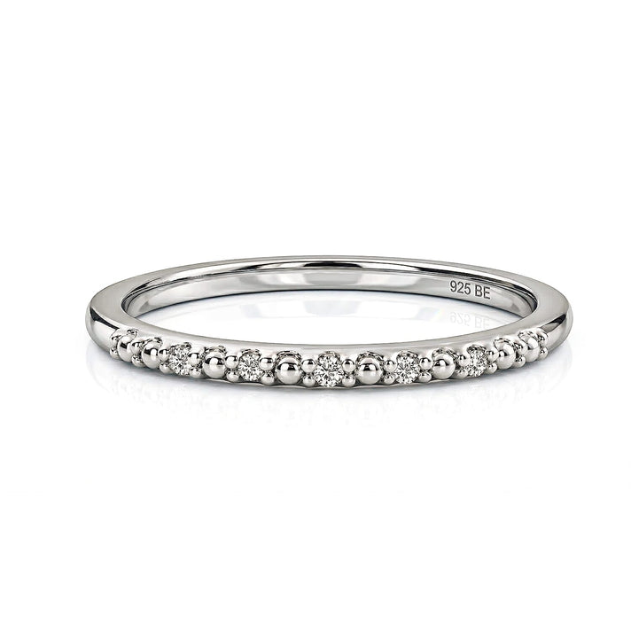 Diamond Half Eternity Ring in Platinum Overlay Sterling Silver 3674391 1