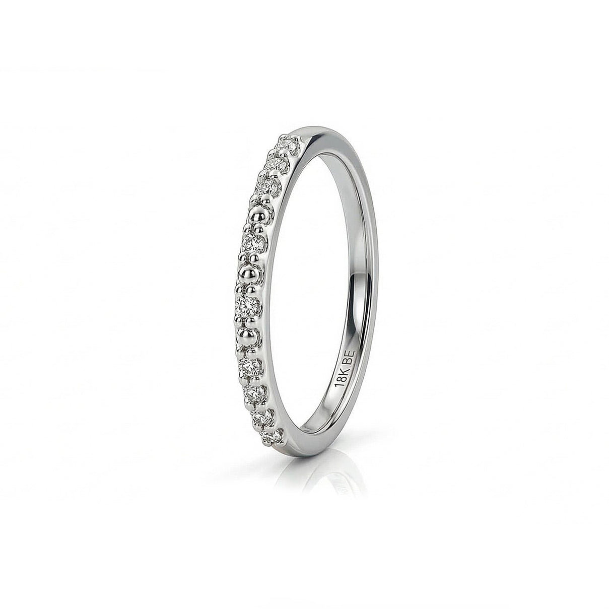 Diamond Half Eternity Ring in Platinum Overlay Sterling Silver 3674391 4