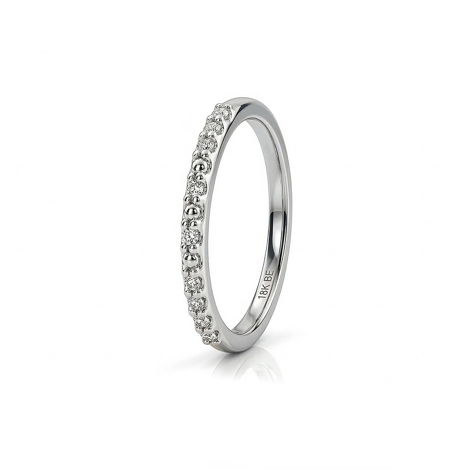 Diamond Half Eternity Ring in Platinum Overlay Sterling Silver 3674391 4