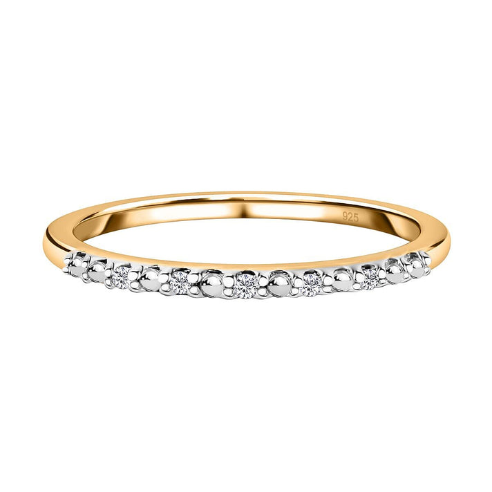 Diamond Half Eternity Ring in 18K Vermeil Yellow Gold Plated Sterling Silver 3674394 1