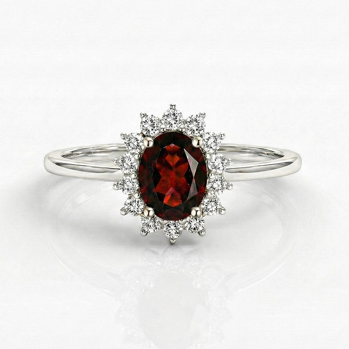 Princess Diana Inspired Ethiopian Welo Opal October Birthstone Halo Ring in Sterling Silver with Platinum Plating 7442396 1