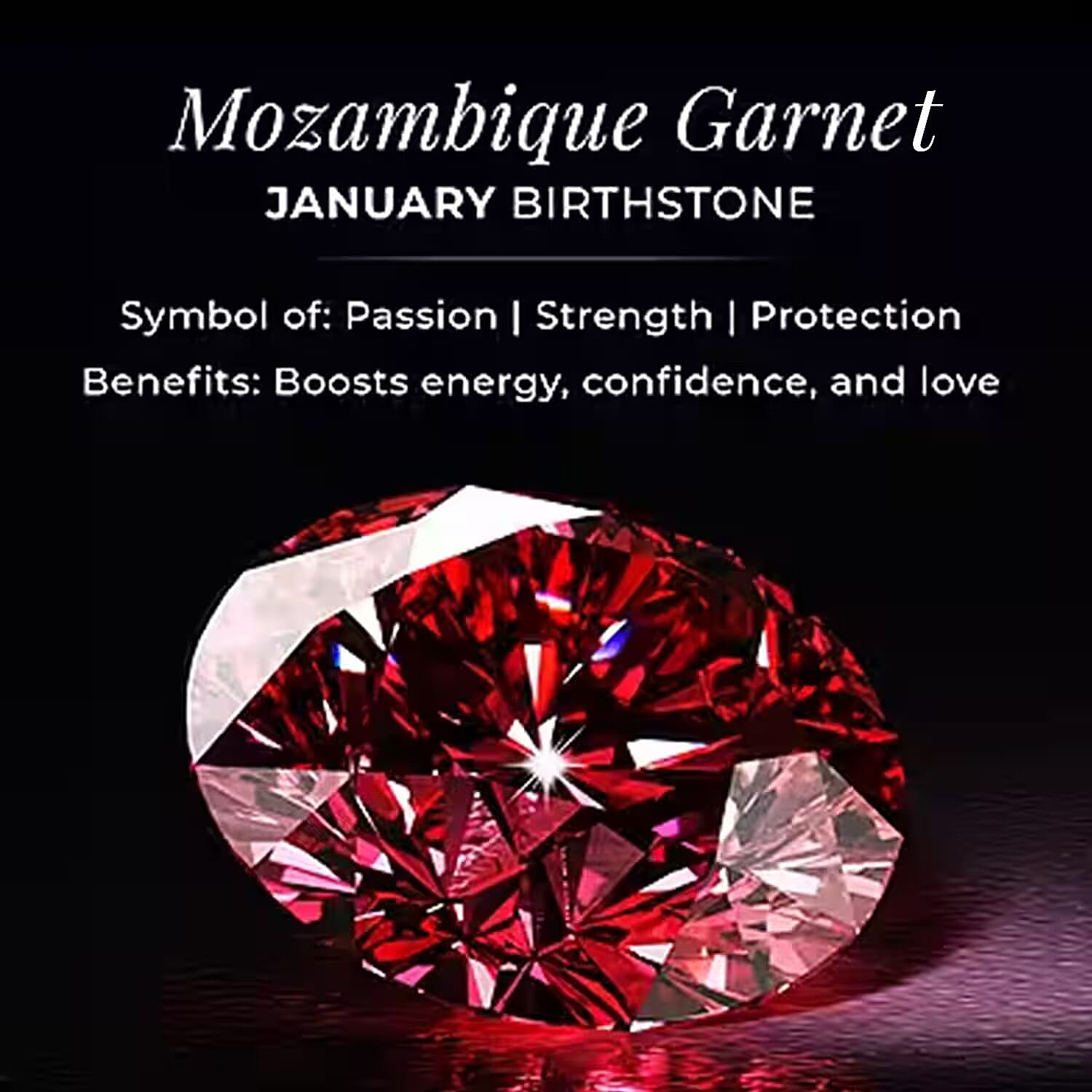Princess Diana Inspired Mozambique Garnet January Birthstone Halo Ring in Sterling Silver with Platinum Plating 3811725 7