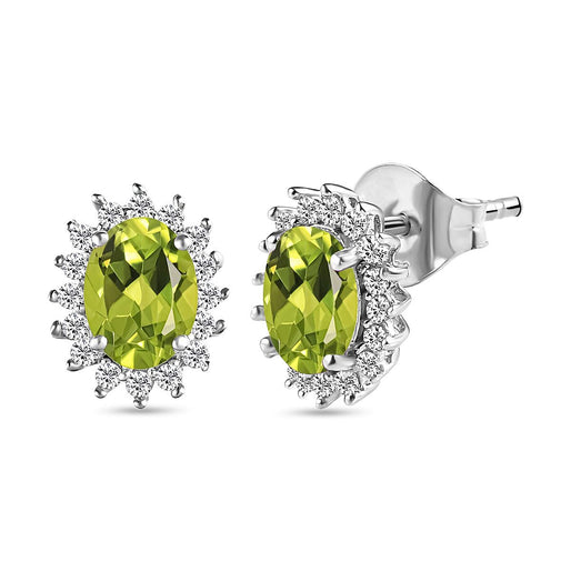 Royal Bali Collection - D'Joy Masoala Sapphire & Natural Zircon Halo Stud Earrings with Push Back in 18K Vermeil Yellow Gold Plated Sterling Silver 2.70 Ct.