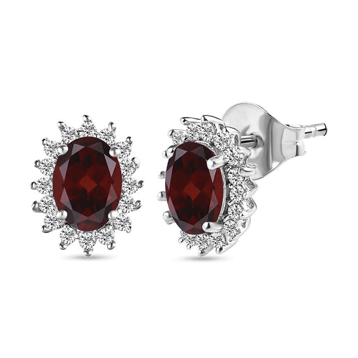 Royal Bali Collection - D'Joy Masoala Sapphire & Natural Zircon Halo Stud Earrings with Push Back in 18K Vermeil Yellow Gold Plated Sterling Silver 2.70 Ct.