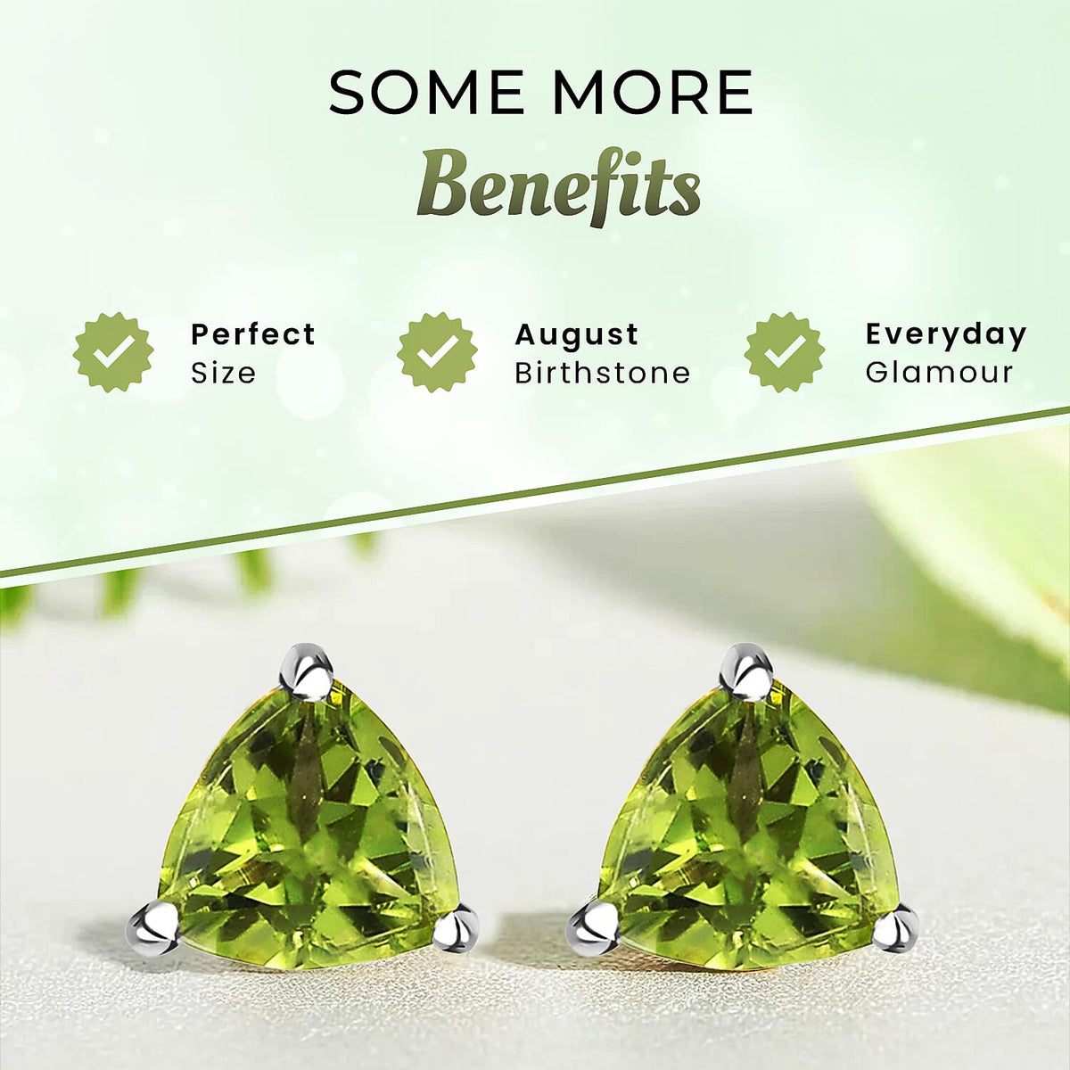 1.50 Ct Peridot Solitaire Stud Earrings in Platinum Plated Sterling Silver 3815894 5