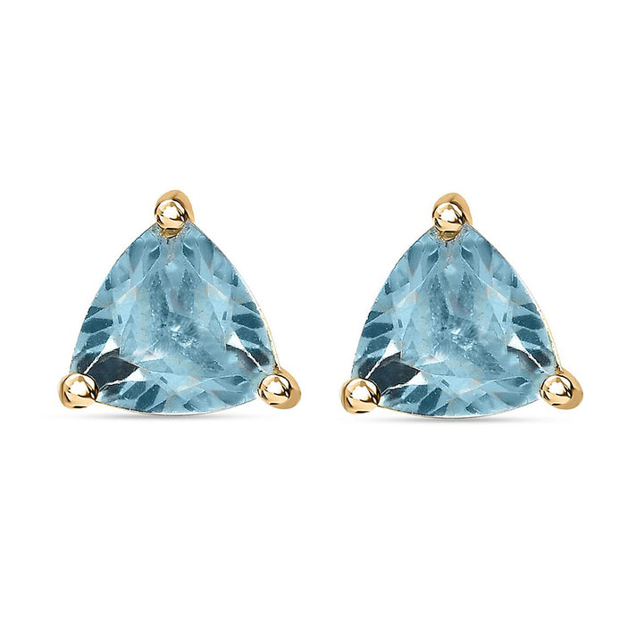 Tanzanite Trillion Solitaire Stud Earrings in Sterling Silver with Push Back 3309553 1