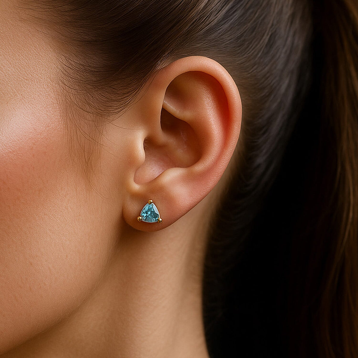 1.5  Ct. Blue Topaz Solitaire Stud Earrings in 18K Vermeil Yellow Gold Over Sterling Silver 3816134 2