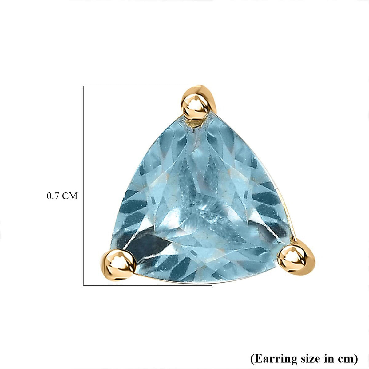 1.5  Ct. Blue Topaz Solitaire Stud Earrings in 18K Vermeil Yellow Gold Over Sterling Silver 3816134 5