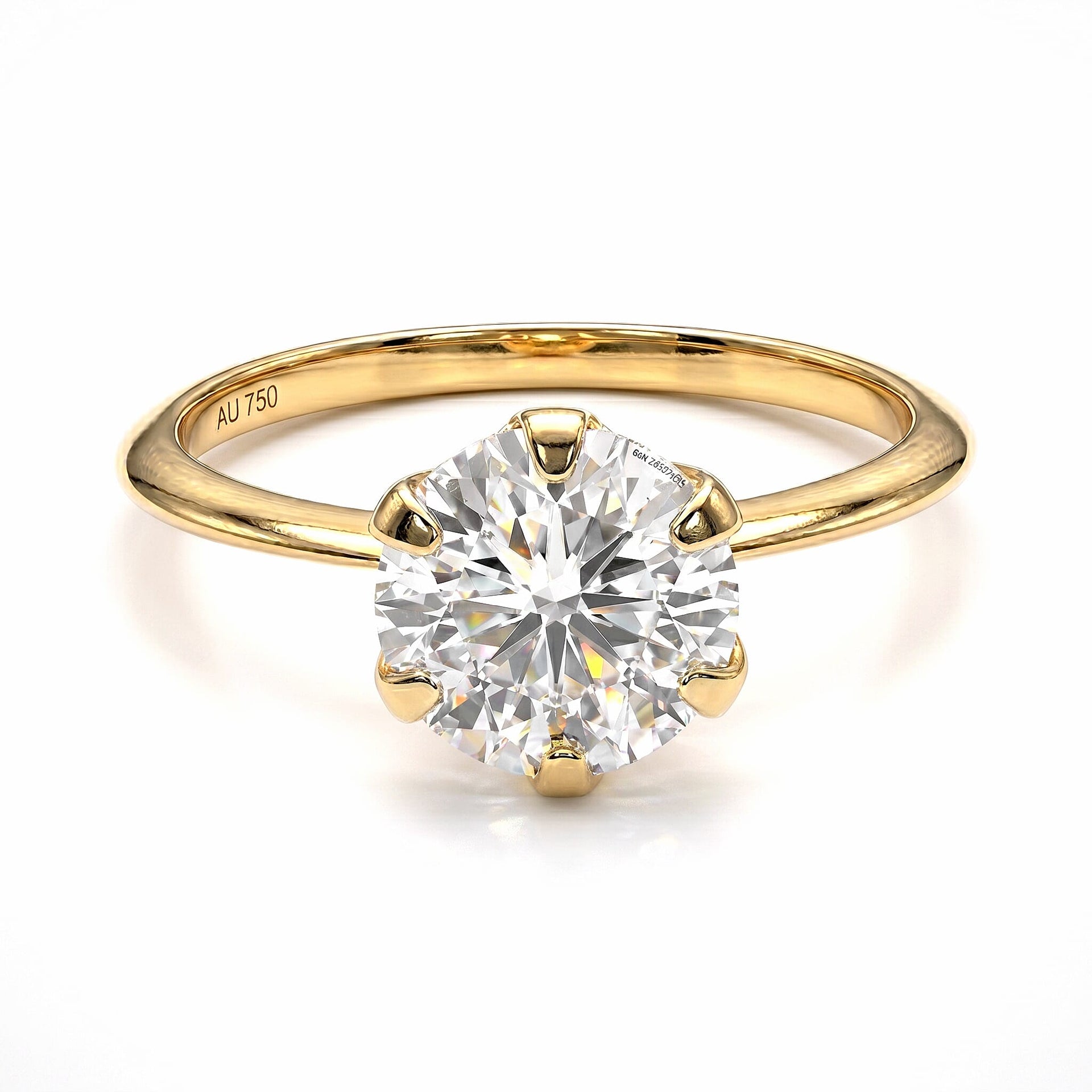 9K Yellow Gold Moissanite Brilliant-Cut Solitaire Ring 1.72 Ct. 3869209 0
