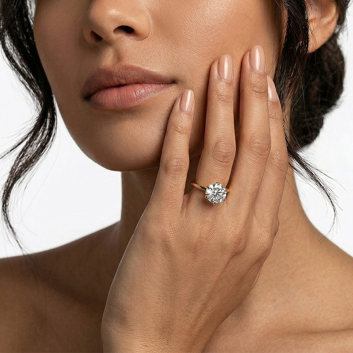 9K Yellow Gold Moissanite Brilliant-Cut Solitaire Ring 1.72 Ct. 3869209 2