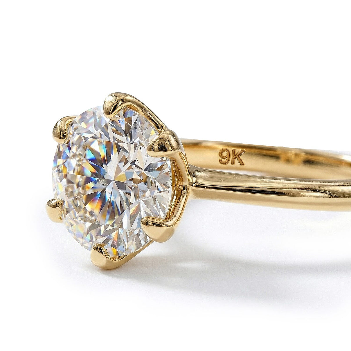9K Yellow Gold Moissanite Brilliant-Cut Solitaire Ring 1.72 Ct. 3869209 4