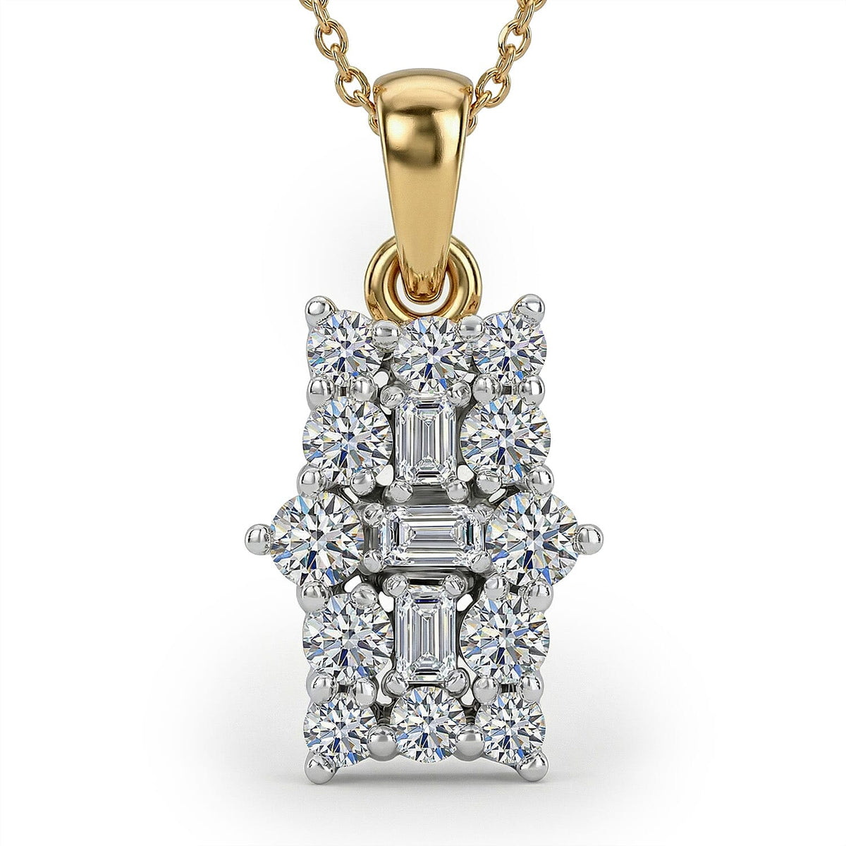 LUXURIANT 0.5 Ct. Lab Grown Diamond Boat Pendant with Chain (Size 20) in 18K Vermeil Yellow Gold Plated Sterling Silver (SI G/H) 4356996 0
