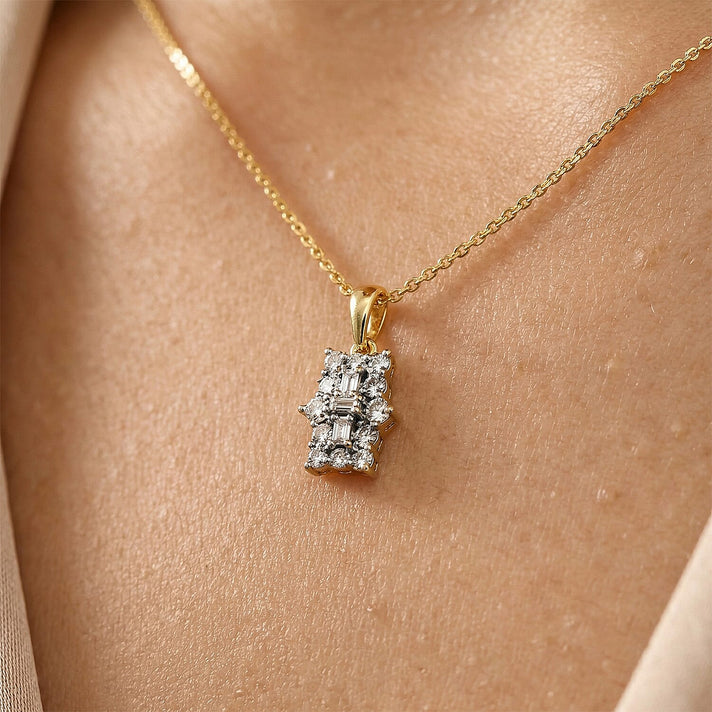 LUXURIANT 0.5 Ct. Lab Grown Diamond Boat Pendant with Chain (Size 20) in 18K Vermeil Yellow Gold Plated Sterling Silver (SI G/H) 4356996 2