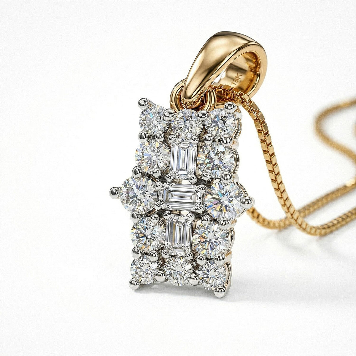 LUXURIANT 0.5 Ct. Lab Grown Diamond Boat Pendant with Chain (Size 20) in 18K Vermeil Yellow Gold Plated Sterling Silver (SI G/H) 4356996 4