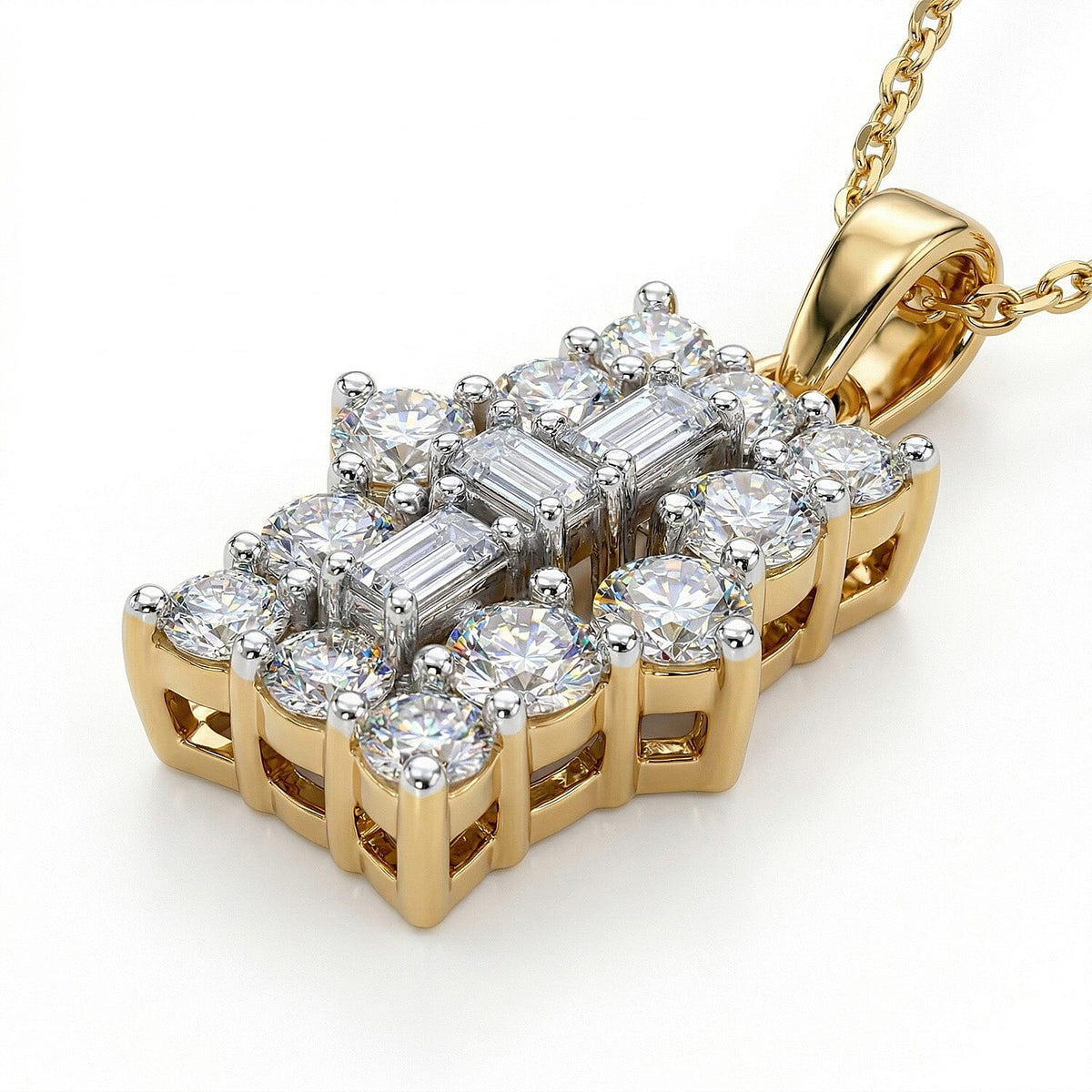 LUXURIANT 0.5 Ct. Lab Grown Diamond Boat Pendant with Chain (Size 20) in 18K Vermeil Yellow Gold Plated Sterling Silver (SI G/H) 4356996 6