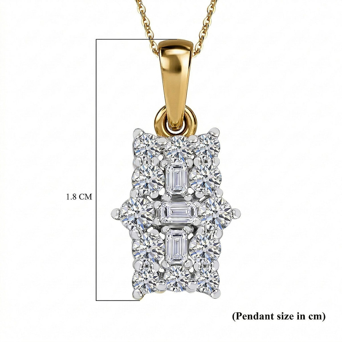 LUXURIANT 0.5 Ct. Lab Grown Diamond Boat Pendant with Chain (Size 20) in 18K Vermeil Yellow Gold Plated Sterling Silver (SI G/H) 4356996 8
