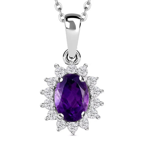 Royal Bali Collection - D'Joy Rainbow Moonstone & Natural Zircon Halo Pendant with Chain (Size - 20) in 18K Vermeil Yellow Gold Plated Sterling Silver 1.00 Ct