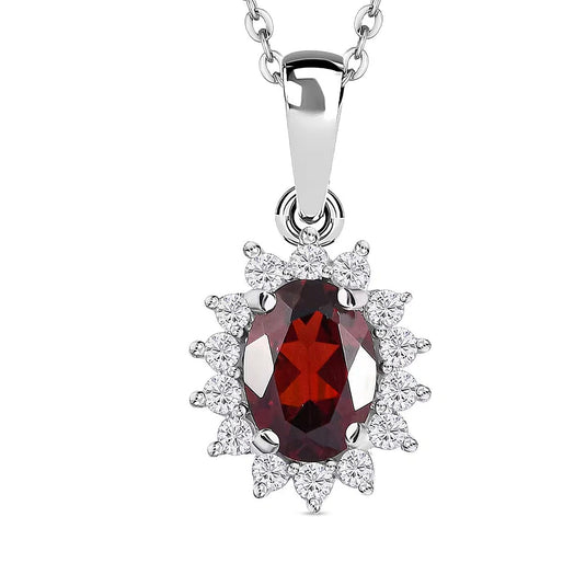 Royal Bali Collection - D'Joy Rainbow Moonstone & Natural Zircon Halo Pendant with Chain (Size - 20) in 18K Vermeil Yellow Gold Plated Sterling Silver 1.00 Ct