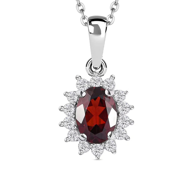 Hebei Peridot August Birthstone and Natural Zircon Halo Pendant with Chain(Size-20 with Lobster Clasp) in 18K Vermeil Yellow Gold Plated Sterling Silver 4400806 1