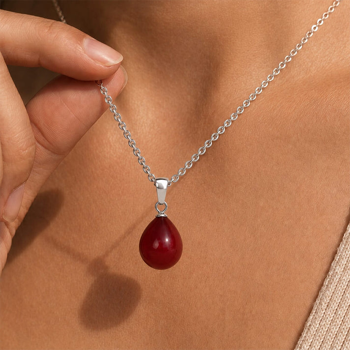 Red Shell Pearl Pendant with Chain (Size 20) 4440866 2