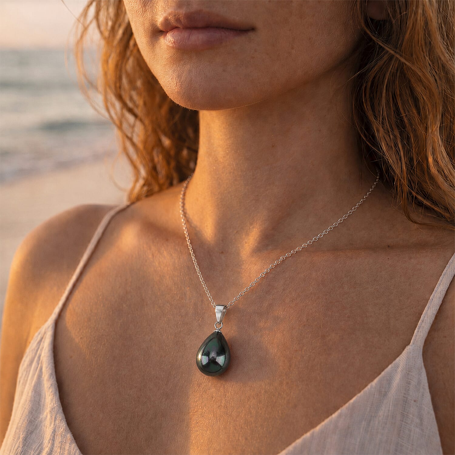 Tahitian Color Shell Pearl Pendant with Chain (Size 20) 4440868 5