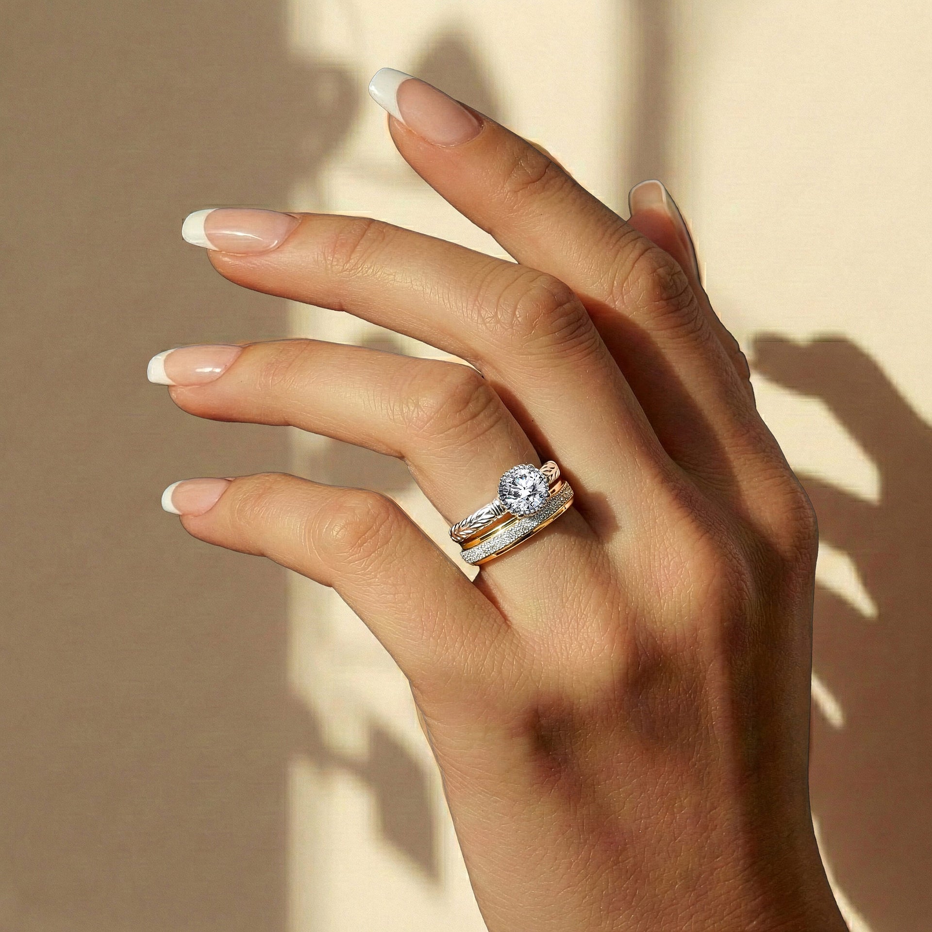 Set of 2 - D'Joy Moissanite Band Ring in Platinum Overlay Sterling 1.00 Ct. 4449279 4