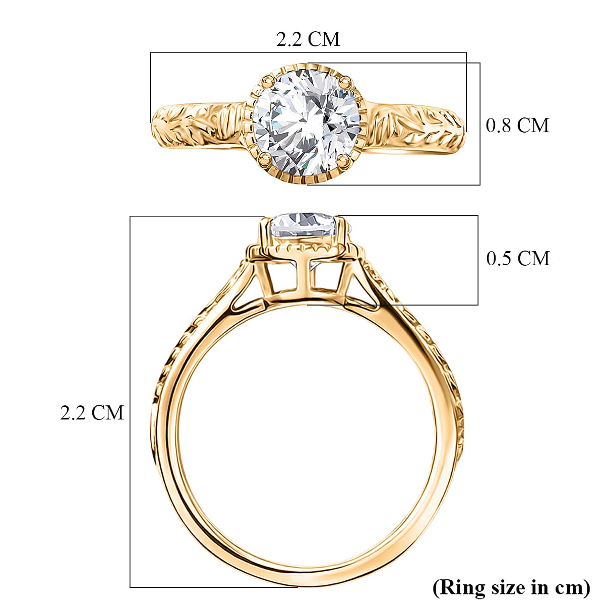 Set of 2 - D'Joy Moissanite Band Ring in Yellow Gold Plated Sterling Silver 1.00 Ct. 4449289 7