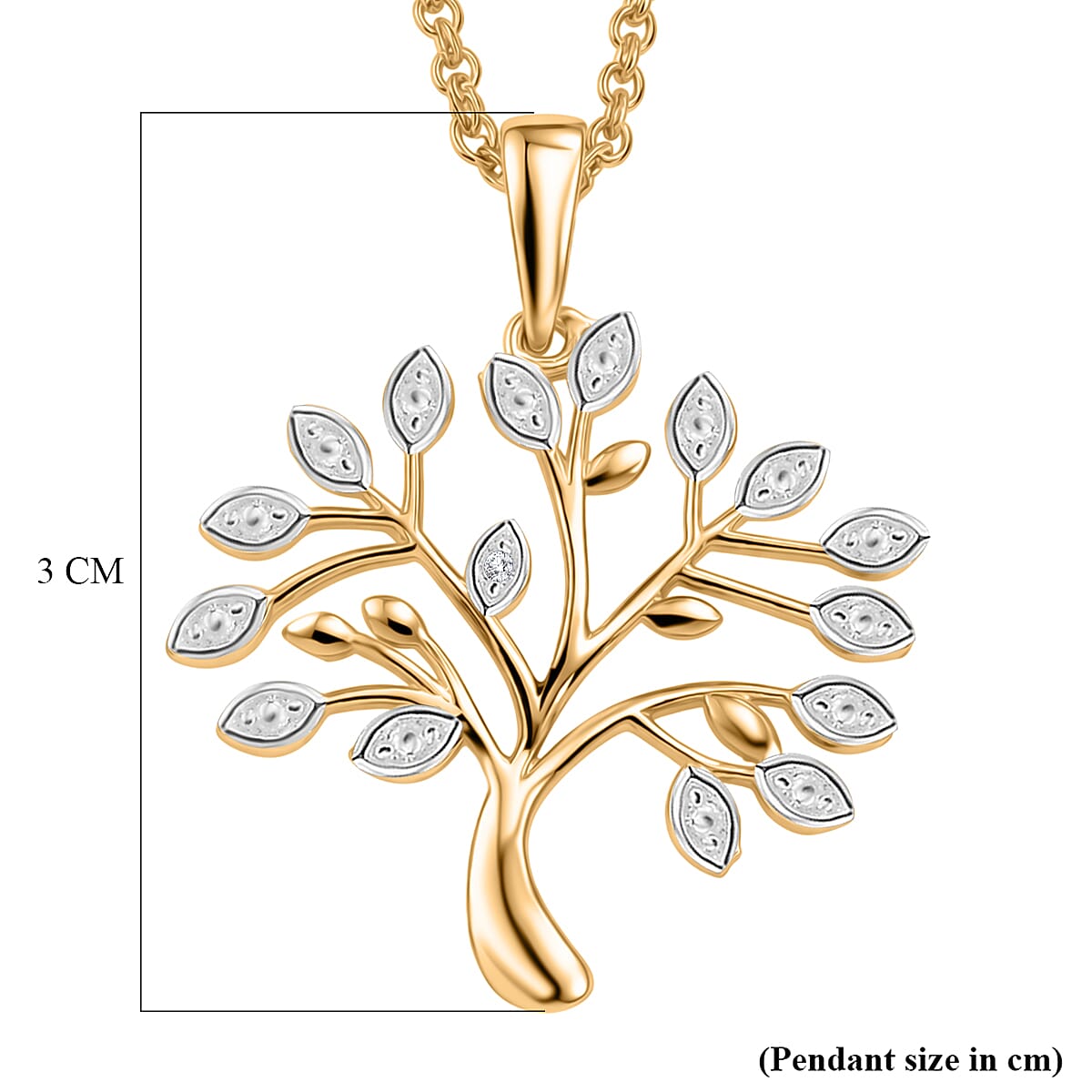 Natural White Diamond Tree of Life Pendant with Chain (Size 20) 4462494 9