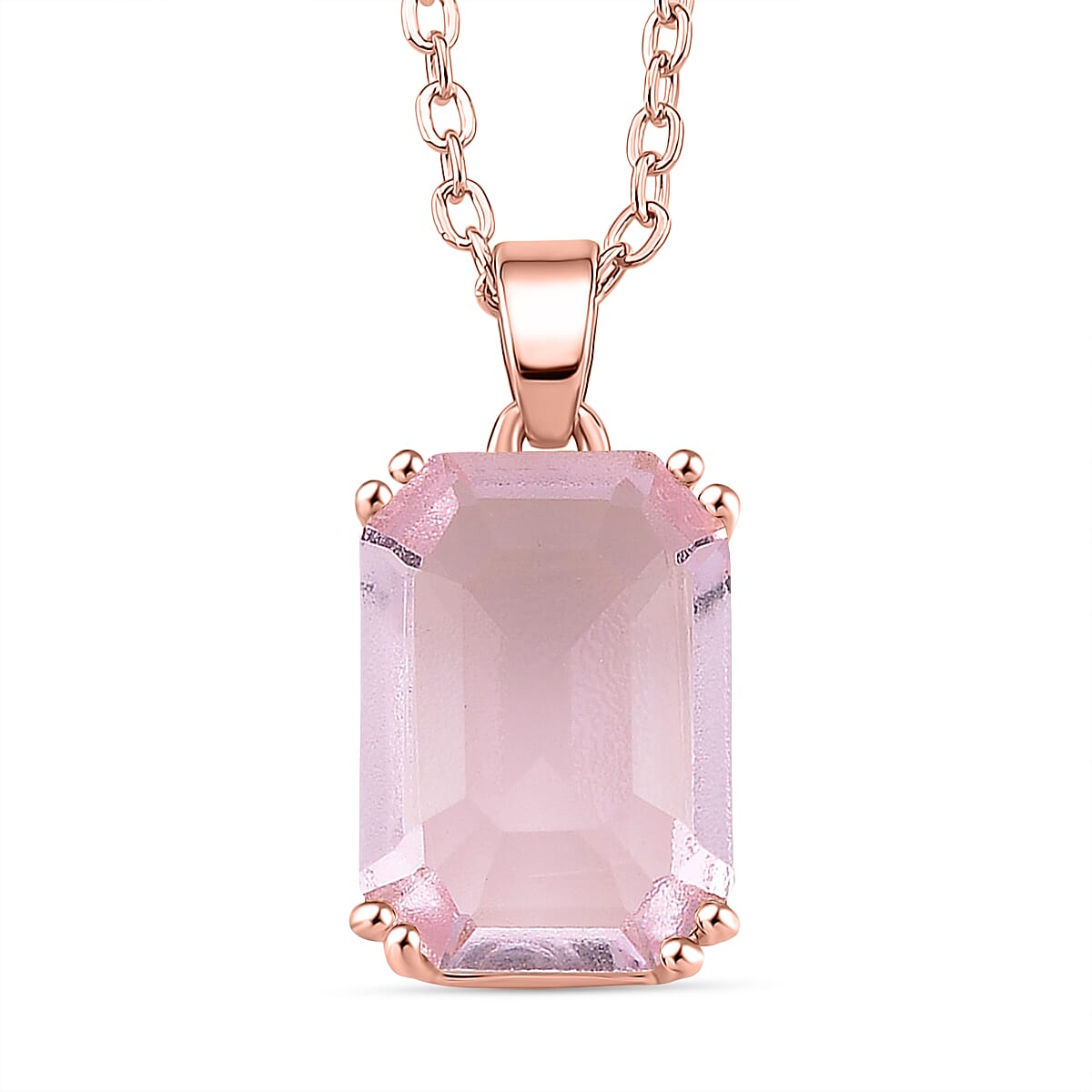 Austrian Pink Crystal 8 Prongs Solitaire Classic Pendant Necklace with Chain (Size 20-2 Ext) with Lobster Clasp 4481162 0
