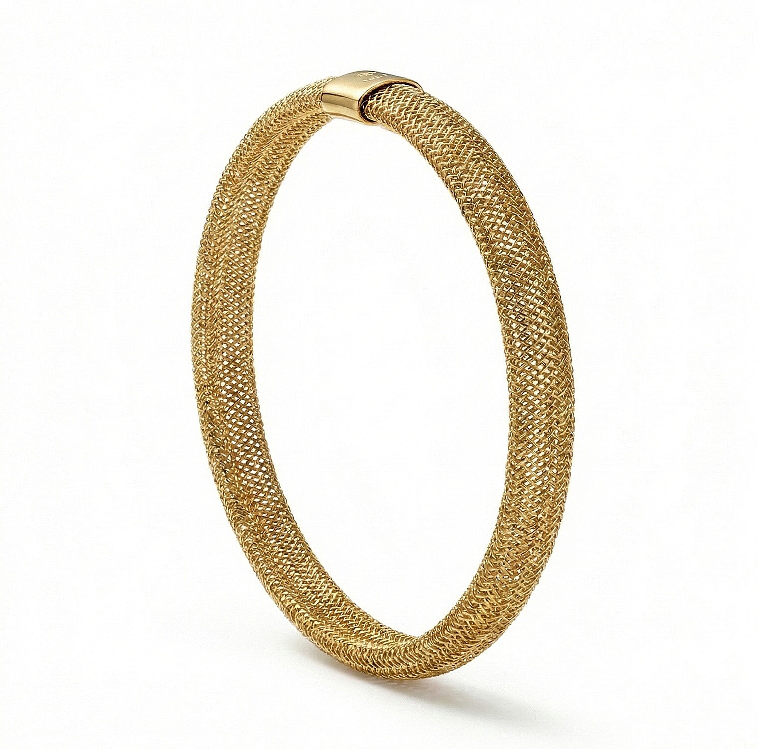 Italian Made 9K Yellow Gold Mesh Stretchable Bangle (Size - 7.25) 6025269 6