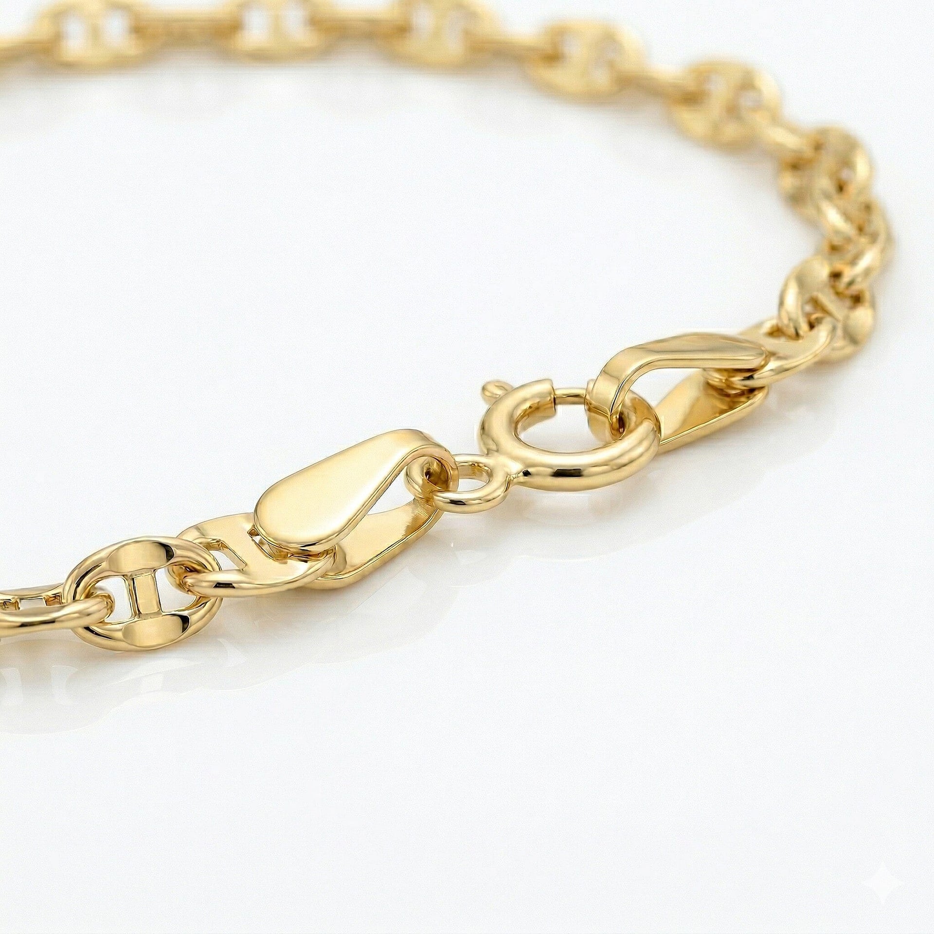 9K Yellow Gold High Finish Rambo Chain Bracelet 7 Inch 1 grams 6093021 5