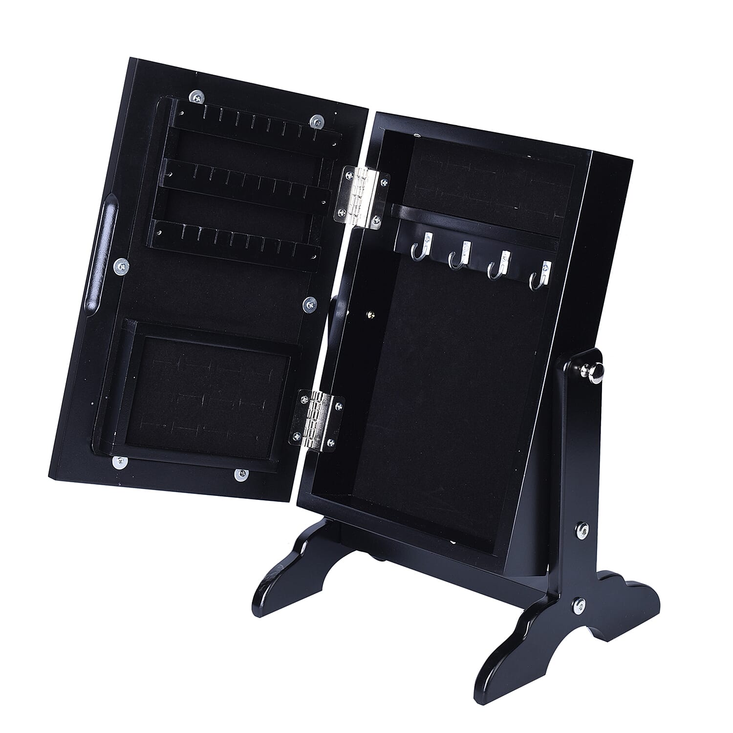 Portable Jewellery Cabinet with Standing Mirror - Black V32359020 5