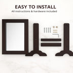 Portable Jewellery Cabinet with Standing Mirror - Black