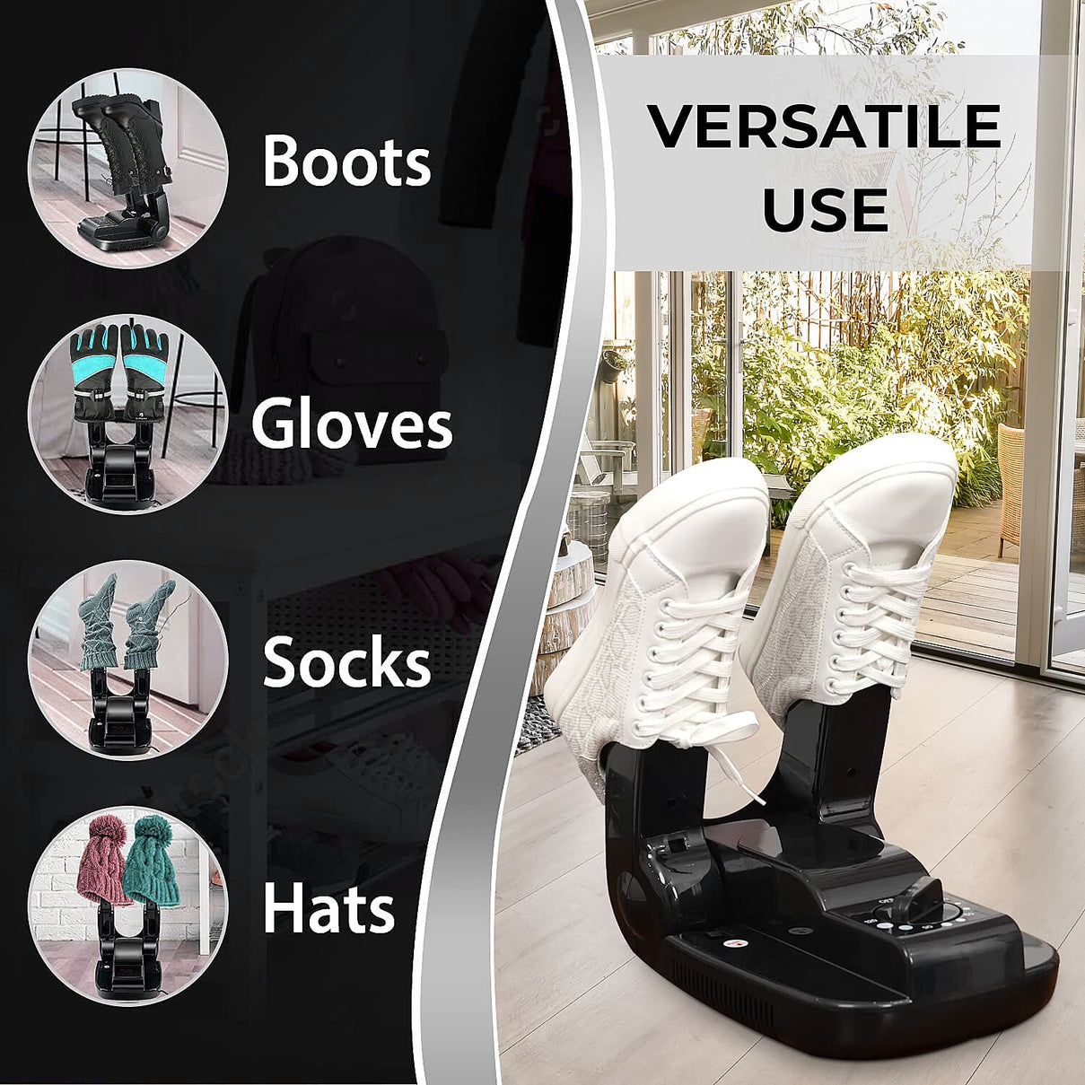 Portable and Adjustable Shoe Dryer - Black 6275476 3