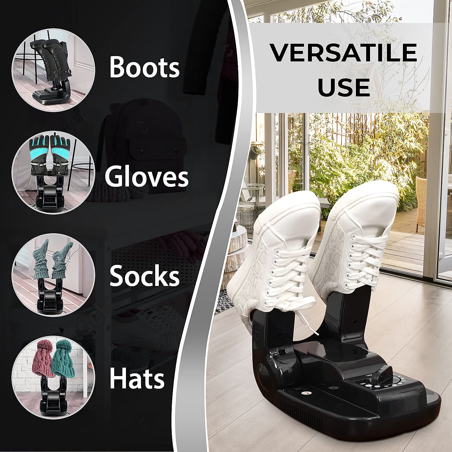 Portable and Adjustable Shoe Dryer - Black 6275476 3